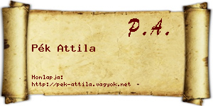 Pék Attila névjegykártya